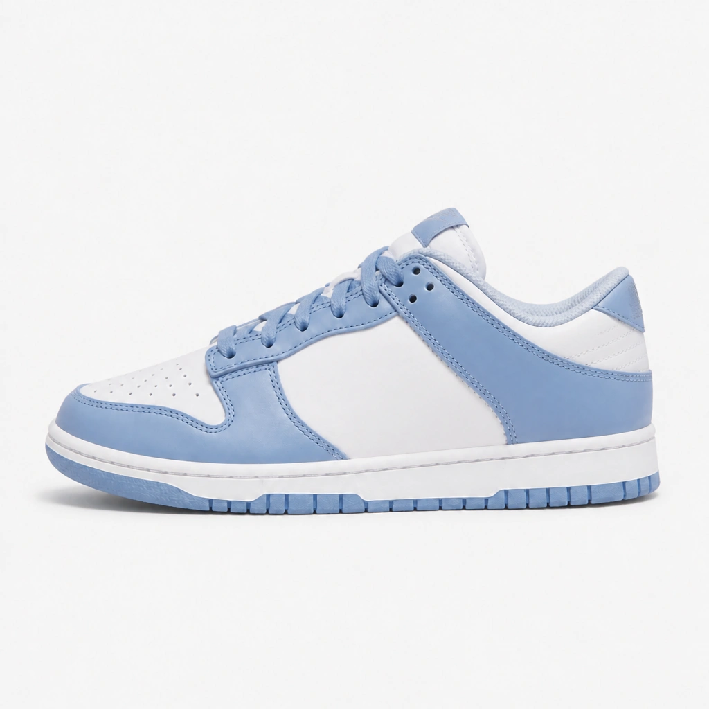Blue sneakers, top view